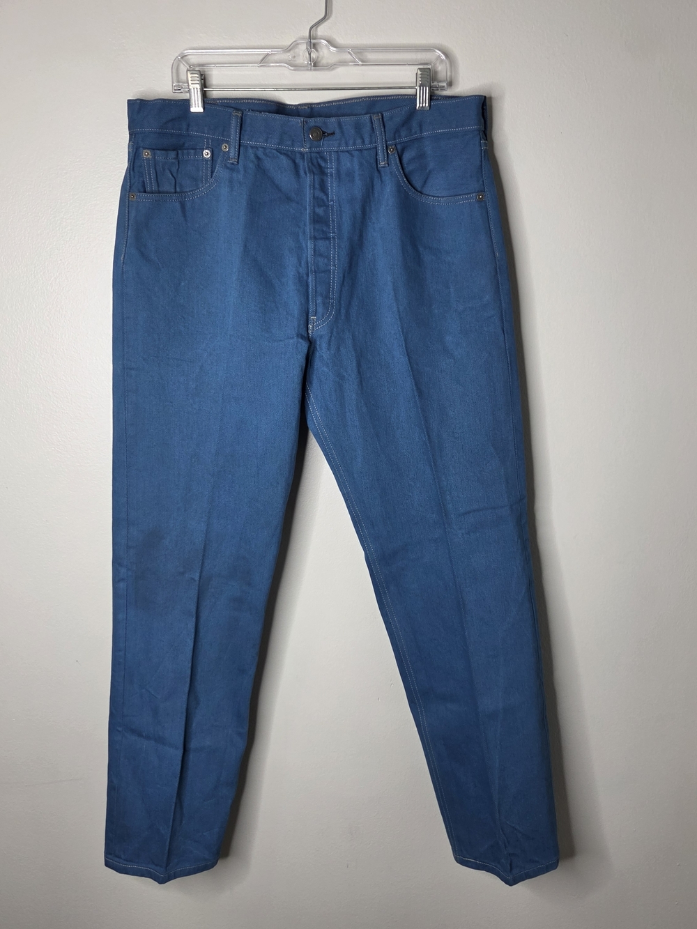 Vtg Levi's 501 38x32 Bright Blue Button-Fly Jeans